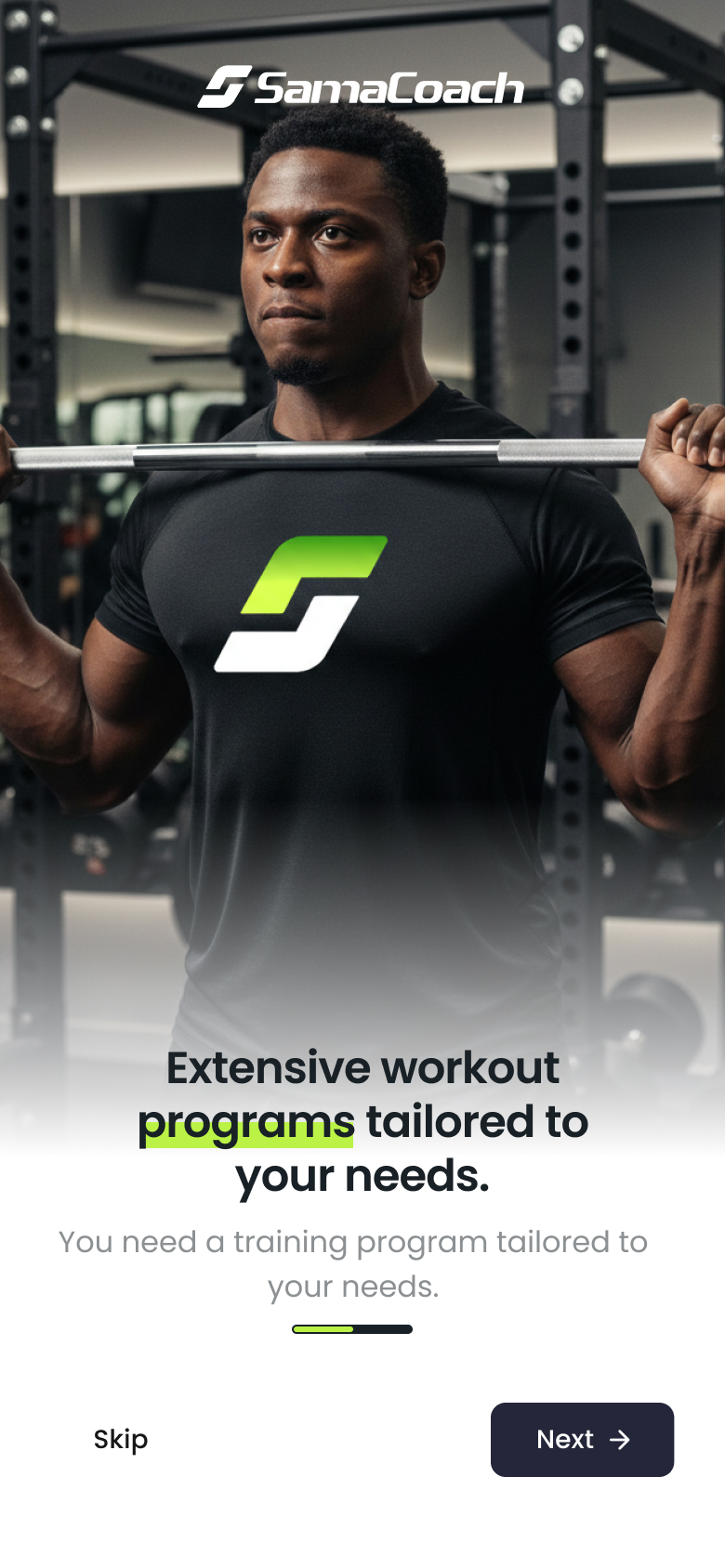 SamaCoach App Screen 1